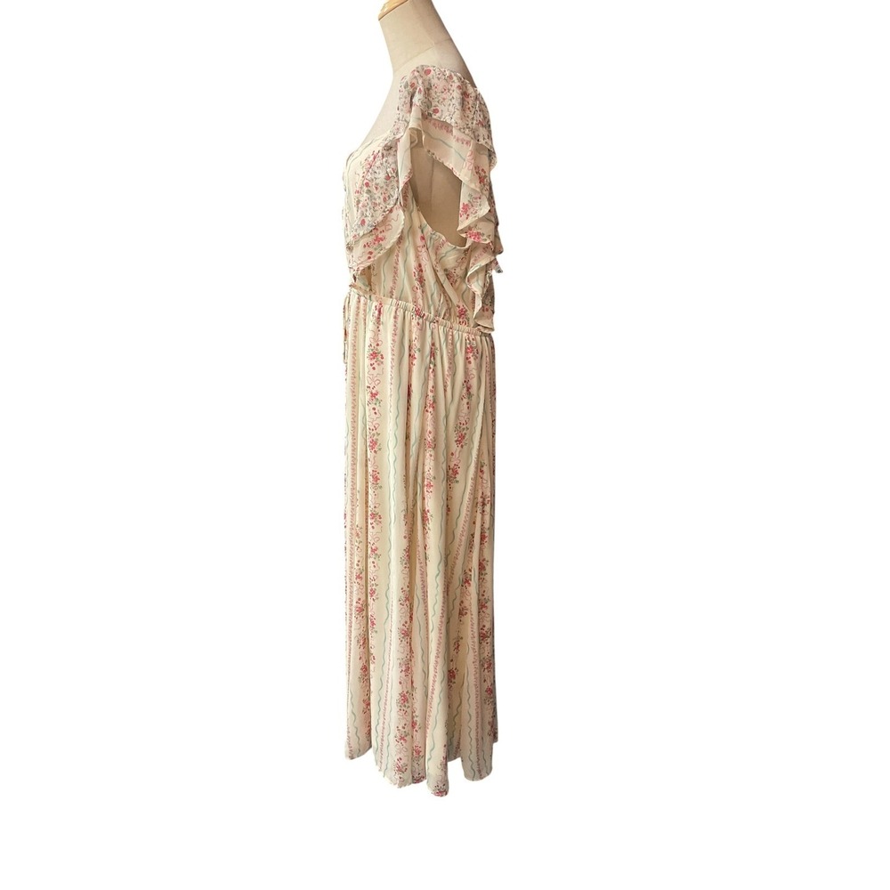 torrid Women's Ruffle Chiffon Cottagecore Sweetheart Neckline Midi Dress Sz XL - Picture 5 of 15